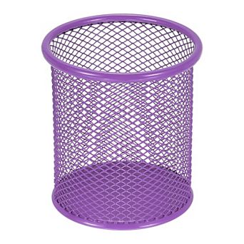 Round Pen Holder, 3.8 x 3.5 Inch Metal Mesh Pencil Cup for Desk Office Pen Organizer 1 pc