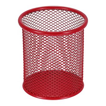 Round Pen Holder, 3.8 x 3.5 Inch Metal Mesh Pencil Cup for Desk Office Pen Organizer 1 pc