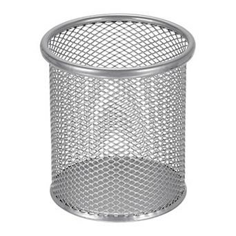 Round Pen Holder, 3.8 x 3.5 Inch Metal Mesh Pencil Cup for Desk Office Pen Organizer 1 pc