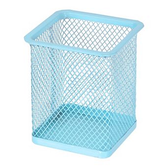 Square Pen Holder, 3.8 x 3 Inch Metal Mesh Pencil Cup for Desk Office Pen Organizer 1 pc