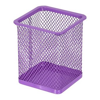 Square Pen Holder, 3.8 x 3 Inch Metal Mesh Pencil Cup for Desk Office Pen Organizer 1 pc