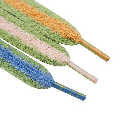 2 Pairs Flat Colored Shoelaces Soft Wide Fluffy Shoestrings for Sneakers 47.24"