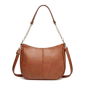 Everyday Shoulder Bags for Women with Gold Chain Strap and Removable Crossbody Strap