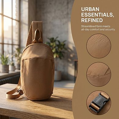 Simple Urban Crossbody Sling Bags with Adjustable Buckle Strap and Spacious Interior