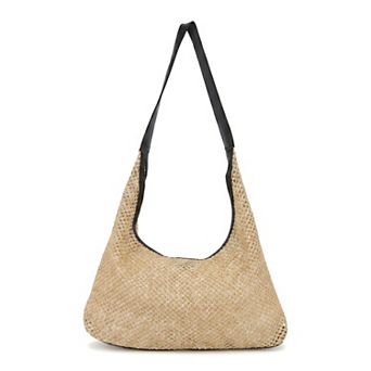 Summer Straw Shoulder Bag for Women Large Capacity Tote Purse with Magnetic Snap