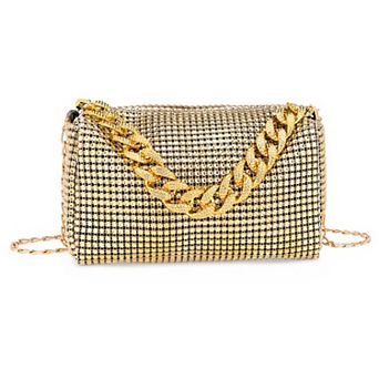 Elegant Rhinestone Evening Bags for Women with Chunky Crystal Handle and Thin Chain Strap