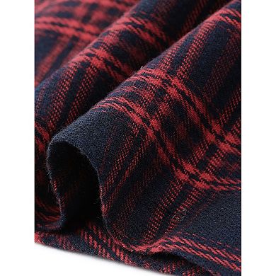 Women's Plus Size Plaid Skirt High Waist A-Line Pleated Skirts