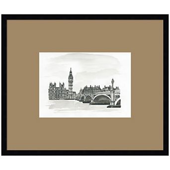 Postcard London by Teju Reval Framed Wall Art Print Matted