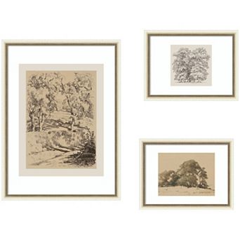 Sketches of Nature by Fry, Becker & Bosboom 3 pc Framed Wall Art Print Set
