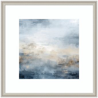 Tonal Abstract Oceanic Nautical Serenity Blue by The Creative Bunch Studio Framed Wall Art Print