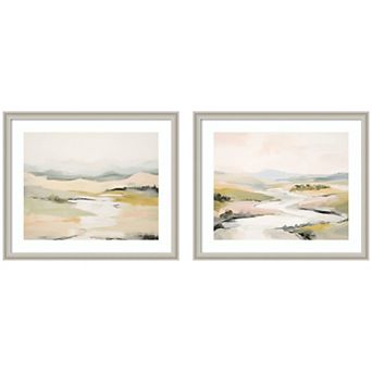 Tranquil Landscape No. 1 & No. 2 2 pc Framed Wall Art Print Set by Amy Lighthall