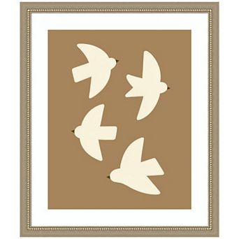 Minimalist Birds Poster 2 Brown by Laura Moss Framed Wall Art Print