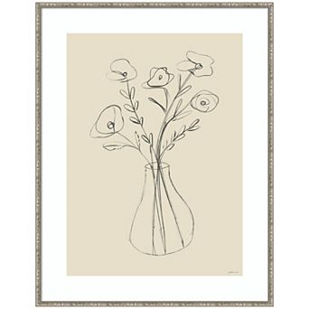 Floral Vase by Gabrielly Guedes Framed Wall Art Print