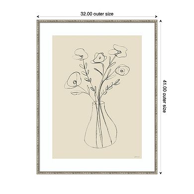 Floral Vase by Gabrielly Guedes Framed Wall Art Print