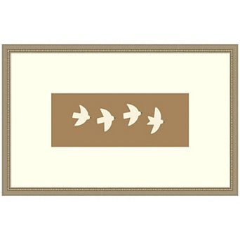 Minimalist Birds Panel 2 Brown by Laura Moss Framed Wall Art Print
