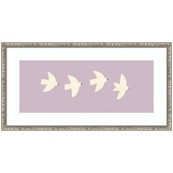 Minimalist Birds Panel 3 Light Purple by Laura Moss Framed Wall Art Print