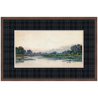Smoke From the City Robert Burns Wilson Blue Faux Mat by Nostalgia Prints Framed Wall Art Print