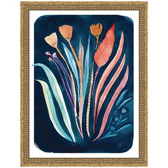 Moody Watercolor Floral 2 by Cris Villa Studio Framed Mounted Canvas Wall Art Print