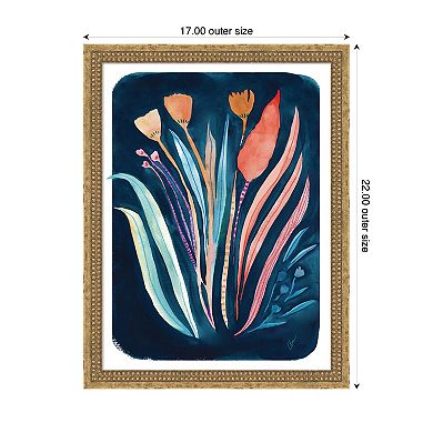 Moody Watercolor Floral 2 by Cris Villa Studio Framed Mounted Canvas Wall Art Print