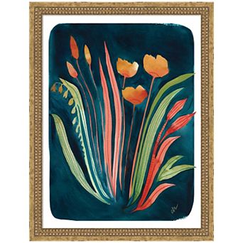 Moody Watercolor Floral I by Cris Villa Studio Framed Mounted Canvas Wall Art Print