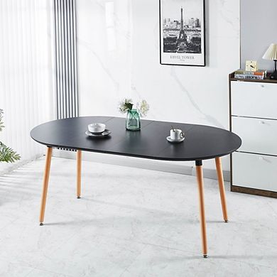 Extensible Dining Table Office Coffee Table Wood Leg MDF Top