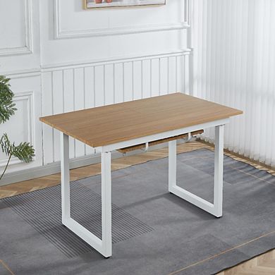 Extendable Square Dining Table 55.11 to 70.86 in L Space Saving Kitchen Table