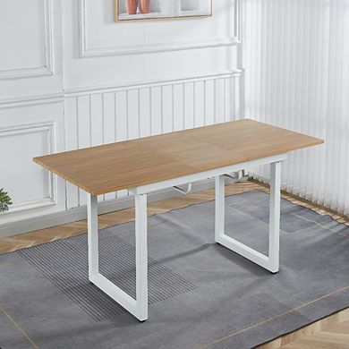 Extendable Square Dining Table 55.11 to 70.86 in L Space Saving Kitchen Table