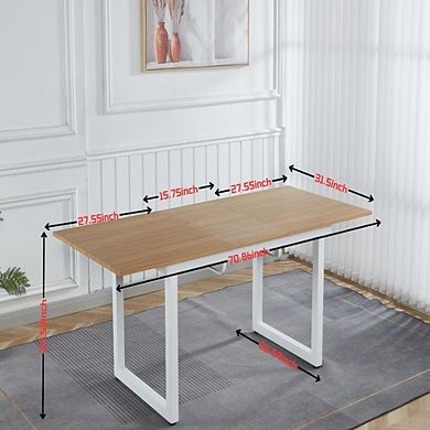 Extendable Square Dining Table 55.11 to 70.86 in L Space Saving Kitchen Table
