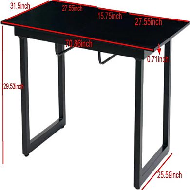 Extendable Dining Table 70.86x31.5x29.5 Inch Space Saving Modern Kitchen Table for Living Room
