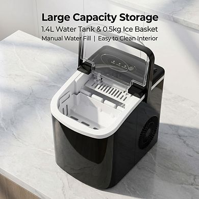 Countertop Ice Maker Machine, 1.4L Water Tank, Compact Portable Bullet Ice Maker for Home & Office