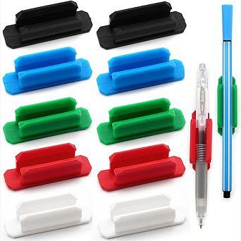 Adhesive Pencil Holder Set with Non-Slip Interior, 10 Pack