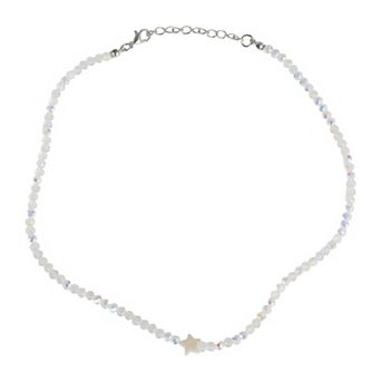 Shell Star Beaded Necklace Clear 1 pc