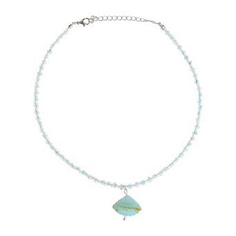 Shell Beaded Necklace Green 1 pc