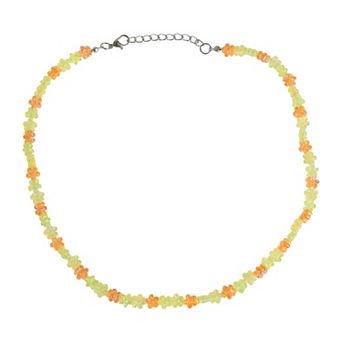 Fashion Beaded Necklace Yellow Green 1 pc