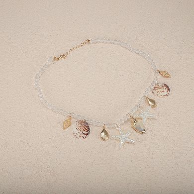 Starfish Shell Beaded Necklace Clear 1 Pc