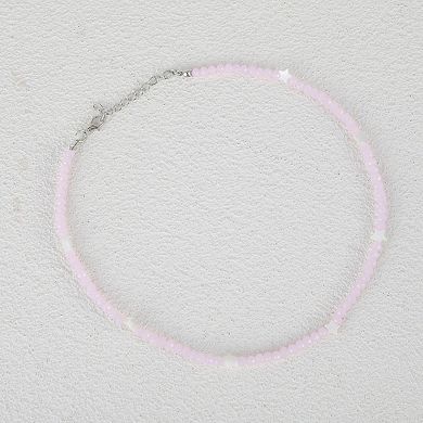 Five-Point Star Beaded Necklace Pink 1Pc
