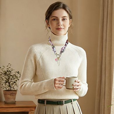 Bow Scarf Necklace with Charm Adjustable Tie Statement Choker for Women Pink White 1 Pc