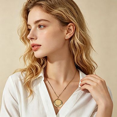 Pocket Watch Pendant Necklace Gold Tone 1Pc