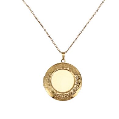 Pocket Watch Pendant Necklace Gold Tone 1Pc