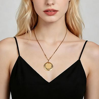 Pocket Watch Pendant Necklace Gold Tone 1Pc