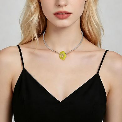 Wave Flower Beaded Necklace 1Pc