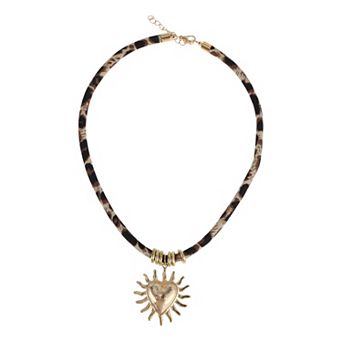 Thin Rope Leopard Pendant Necklace 1 pc