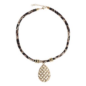 Thin Rope Leopard Pendant Necklace 1 pc