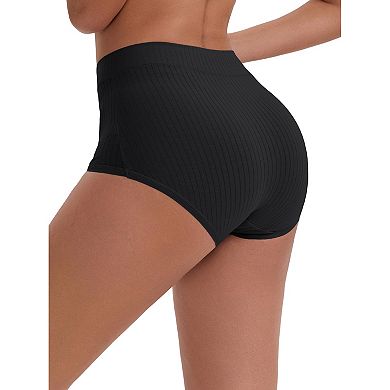 6 Packs Women's High-Waisted Cotton Underwear Full-Coverage Strong Elasticity Briefs