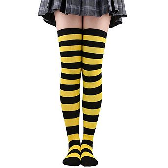 Women Over Knee High Socks Striped Thigh High Socks