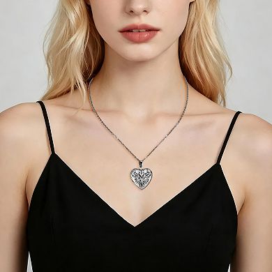 Heart Rhinestone Pendant Necklace 1Pc