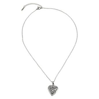Heart Rhinestone Pendant Necklace 1 pc