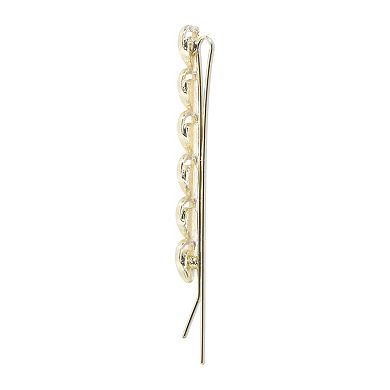 Heart Bobby Pin Gold Tone Beige 1 Pair