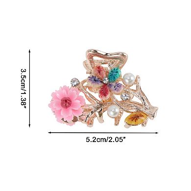 Flower with Pearls Claw Clip 1 Pc