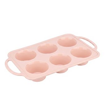 Baking Pan 12 cup Nonstick Silicone Tray with Dual Handles for Small Bread Making